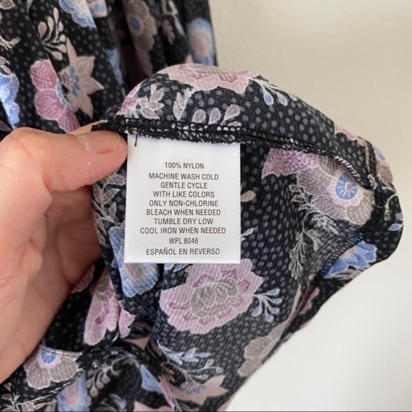 Style & Co Peasant Swing Floral Long Sleeve Top Mesh NWT Medium - Picture 12 of 13